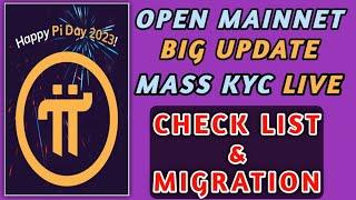 Mass Kyc in #Pi_Network Start & Open Mainnet Big Update || How To Complete CheckList & Migration