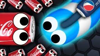 Slither.io - 500 COCA COLA SNAKES vs. 1 PEPSI SNAKE // Slitherio Gameplay! (Slitherio Funny Moments)