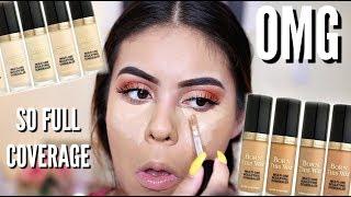 NEW TOO FACED SUPER COVERAGE CONCEALER: REVIEW, WEAR TEST + 20 SHADE SWATCHES! | JuicyJas