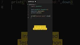 Internet Speed Test Using Python #shorts #viralshorts #viralvideo #viral #ytshorts #python