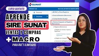  Súper curso SIRE SUNAT 2023 con MACRO RVIE  Aprende fácil [GRATIS]