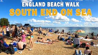  England Beach Walk - Hot day at Southend on Sea Beach 2023| Summer Beach Walk 4K