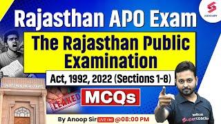 Rajasthan Public Examination Act 1992 for Rajasthan APO | Rajasthan APO Syllabus Revision |Anoop Sir