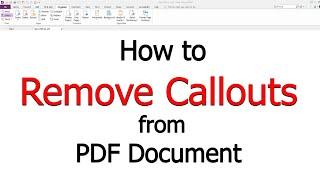 How to Remove Callouts from PDF Document in Foxit PhantomPDF