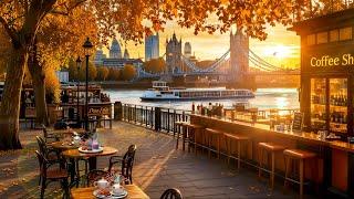 London Autumn Cafe Ambience - Enjoy Smooth Jazz Tunes with Enchanting Autumn Scenery for Relaxation