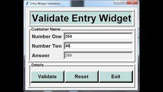 How to Validate an Entry Widgets with Numeric Value in Python