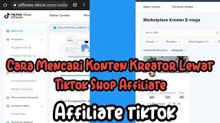 cara mencari konten creator di tiktok shop affiliate