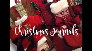 Christmas Junk Journals - Fabric Covers - Printable Christmas Sheets, Journal Kit and Pocket Sets