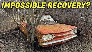 Impossible Recovery: Chevrolet Corvair IMPRISONED In Trees For 46 Years! | Can We Save It?