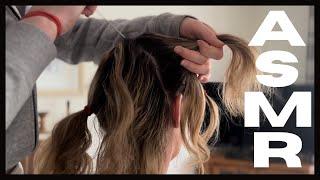 ASMR Hair Parting with Rat Tail Comb | NO talking | Hairy ASMR