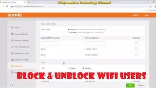 How to Block and Unblock WiFi Users in Tenda WiFi Router