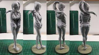 Sculpting using Air Dry Clay [35] Part 1 - Naberal Gamma in Bikini | Overlord | DIY Figure