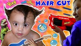 Shawn's 1st Haircut  FUNNY FAILS  Rock N Roll Baby FUNnel Vlog