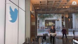 Billionaire Elon Musk steps into Twitter HQ, sink in hand