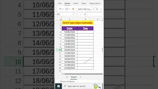 Don't type days interview question in excel tips #focusinguide #exceltips #tutorial #shots