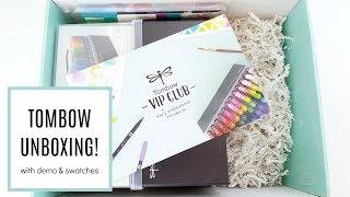 Tombow VIP Club Unboxing with Dual Brush Pen Swatches & Blending Palette Demo