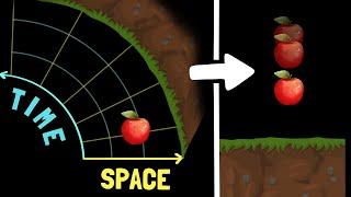 How does time curvature (not space) create an illusion of gravity?