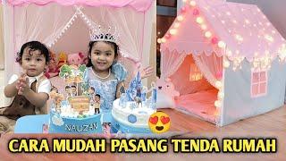 CARA MEMASANG TENDA ANAK MODEL RUMAH PRINCESS DENGAN MUDAH  #dirahusnafamily