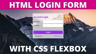 HTML Login Form Design Styling (with CSS Flexbox) Tutorial 2021