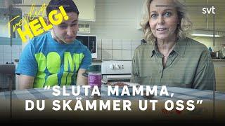 Tom kör Cinnamon Challenge med mamma | Trevlig helg | SVT