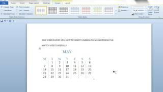 how to insert Calendar in MS WORD2010 Document