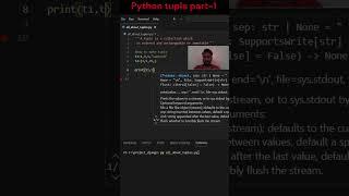 Python tuple part  1 - How to create tuple in python #learnpython #pythoncode #shorts #shortsfeed