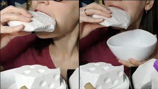 ASMR | wet chalk eating | soft crunches