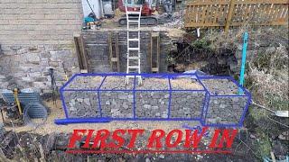 Gabion Basket Retaining Wall! Building baskets and Filling the First row!