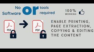 How to remove restrictions from a secured pdf file || No Software or tools required