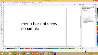 menu bar not show in coreldraw