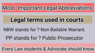 Legal terms used in courts | Legal Abbreviations | Most important legal words used in court .