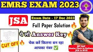 EMRS JSA FULL PAPER SOLUTION ANSWER KEY 2023 | EMRS JSA PAPER ANALYSIS 2023 | EMRS JSA CUT OFF 2023