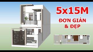 Gợi Ý Mẫu Nhà Ống 2 Tầng Diện Tích 5x15M Đơn Giản Đẹp  | Kiến Trúc Nhà Việt