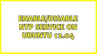 enable/disable NTP service on Ubuntu 12.04