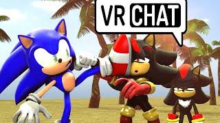 Sonic and Shadow meet Shadina at the beach VR CHAT