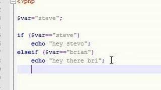 PHP Tutorial - 5 - if/elseif/else