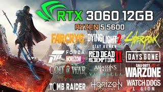 GeForce RTX 3060 12GB + Ryzen 5 5600 Test in 20 Games 1080p and 1440p 2022