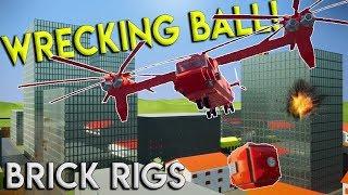 MULTIPLAYER HELICOPTER WRECKING BALL BATTLE! - Brick Rigs Multiplayer Gameplay Challenge