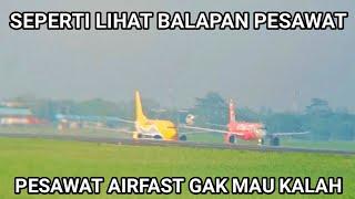 UNIK‼️Jarang terjadi,Pesawat Airfast dan Airasia seperti mau balapan di runway