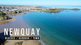 NEWQUAY, Cornwall - Tour of Beaches, Harbour & Town - 4K Video