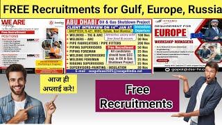 FREE Gulf Jobs!!! NO service charges, latest gulf jobs today, free dubai jobs, Europe, Russia jobs