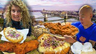 Street Food in Budapest, Hungary  - MONSTER HUNGARIAN PORK SCHNITZEL + BEST LÁNGOS IN BUDAPEST!