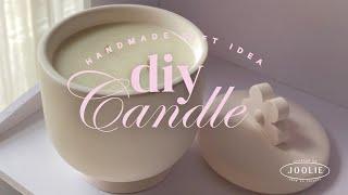 DIY Candle Jars with Jesmonite | aesthetic candle vessels, Boowan Nicole molds | handmade gift ideas