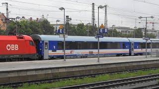 München Ost: Bunter Bahnverker an grauem️Sommertag: BR218, BR628, Class77, PKP IC, TXL OFFROAD