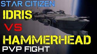 RAILGUN Kill - Stolen Idris VS Player Hammerhead - Jumptown PVP Fight - Star Citizen