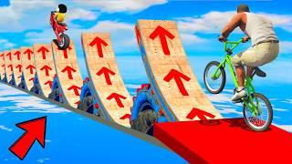 SHINCHAN AND FRANKLIN TRIED THE CHAIN OF MINI RAMP PARKOUR CHALLENGE GTA 5