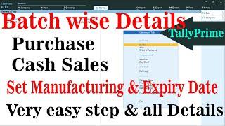 Batch wise Detail in Tally Prime in Hindi. Set Manufacturing & Expiry Date on Goods. Use Pharmacy