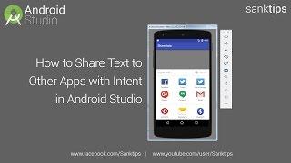 How to Share Text to other apps with Intent in Android Studio | Sanktips