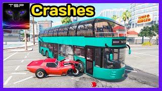 Double-decker Capsule Bus CRASHES and ACCIDENTS - BeamNG .drive