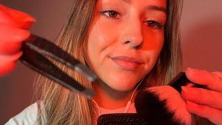 Whispered ASMR Plucking and Brushing Away Your Negative Energy  (new triggers, new setup)